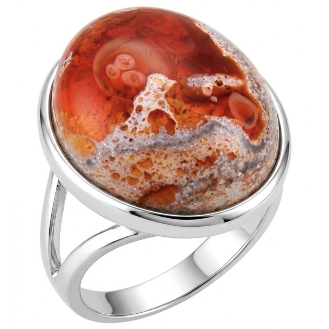 Queen of Fire best quality 22.4 carat Mexican Opal RHODIUM over .925 Sterling Silver handmade ring 5