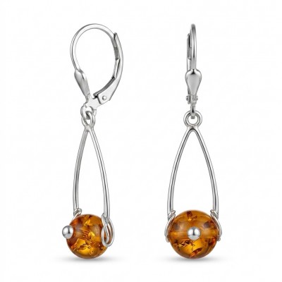 Wonderful Baltic Amber .925 Sterling Silver entirely handcrafted earrings