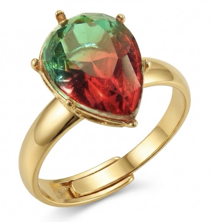 8.8 carat Brazilian Tourmaline .925 Sterling Silver dipped in 18K Gold Perfectly handcrafted Ring s. 8 adjustable