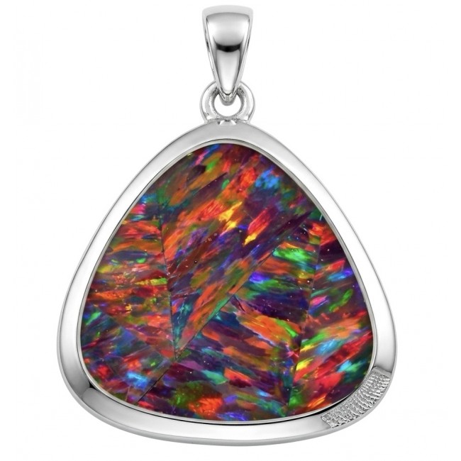 Kaleidopscop 19.5 carat Australian Doublet Opal .925 Sterling Silver handcrafted pendant
