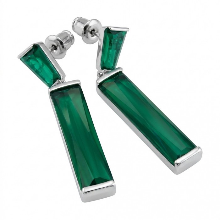 Amazing authentic 8.2 carat Green Helenite .925 Sterling Silver earrings