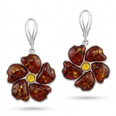 Serenity - Authentic Baltic Amber .925 Sterling Silver handcrafted earrings