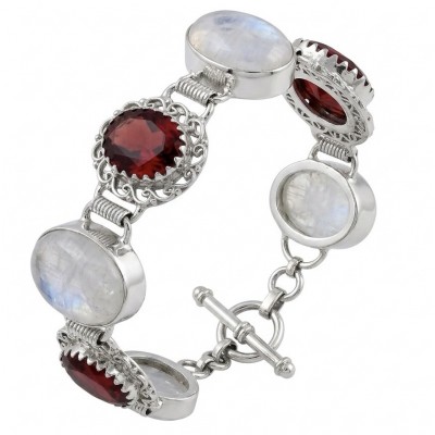 Top quality Genuine 105.8 carat Mountain Crystal .925 Sterling Silver handcrafted bracelet