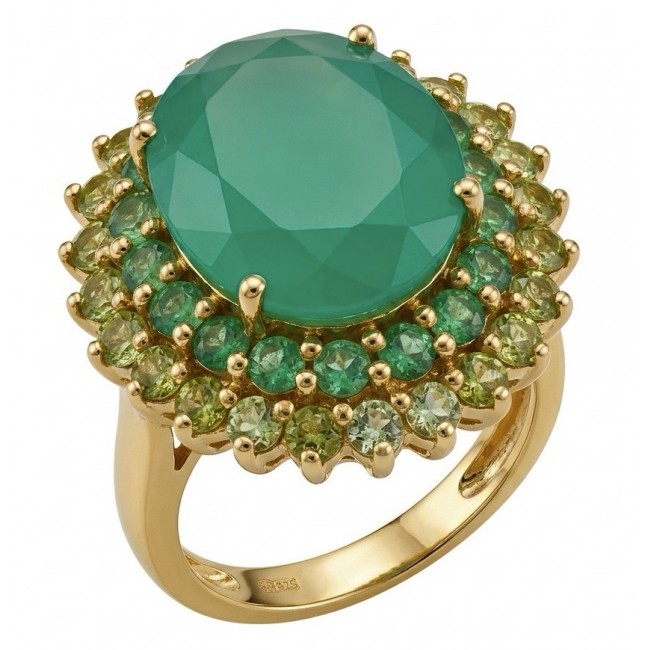 Elizabeth oval cut 14.4 carat Colombian Emerald 8.2 carat Peridot .925 Sterling Silver dipped in 22K Rose Gold handcrafted Ring size 6 3/4