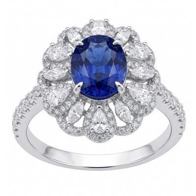 Authentic 4.5 carat Kyanite Moissanite .925 Sterling Silver handcrafted Ring size 9