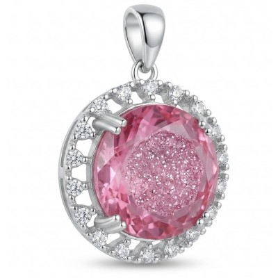 Emily 5.8 carat Brazilian Watermelon Tourmaline .925 Sterling Silver Handcrafted handmade Pendant