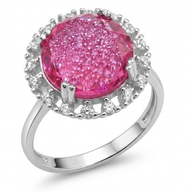 Emily 6.8 carat Brazilian Pink Tourmaline .925 Sterling Silver Handcrafted Statement Ring size 7
