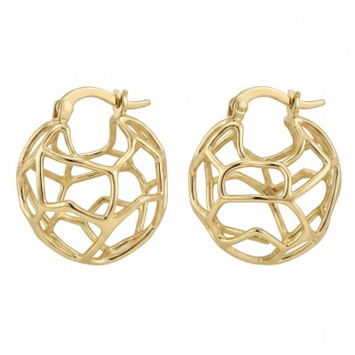 Dubai Style .925 Sterling Silver dipped in 22K Gold handmade Earrings