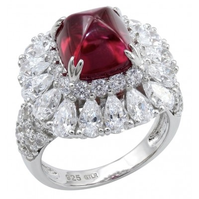 Bella Rossa Magnificent Jewel 6.4 carat Ruby .925 Sterling Silver handcrafted incredible ring s. 7
