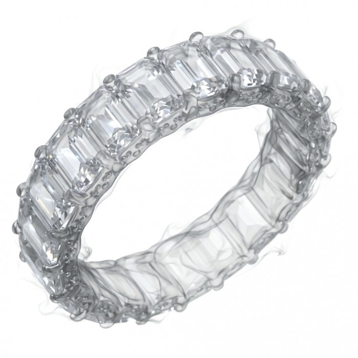 Luxurious 3.5 carat White Topaz .925 Sterling Silver Solid Infinity ring size 7