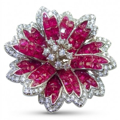 Borm to Glam Genuine mystery setting 8.5 carat Ruby .925 Sterling Silver handmade Pendant