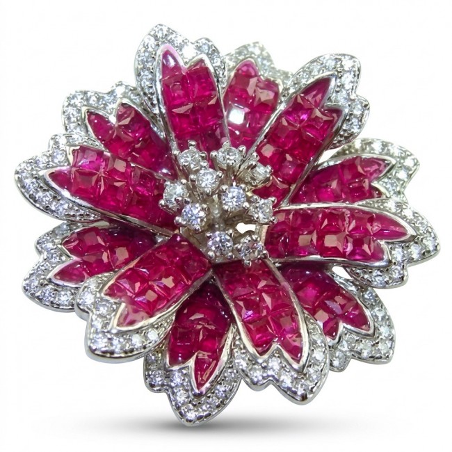 Borm to Glam Genuine mystery setting 8.5 carat Ruby .925 Sterling Silver handmade Pendant