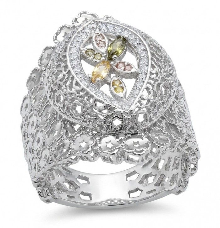 Casablanca - authentic 3.4 carat Tourmaline .925 Sterling Silver brilliantly handcrafted ring s. 8