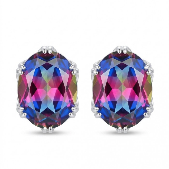 Luxurious authentic 11.2 carat Brazilian Tourmaline .925 Sterling Silver handcrafted earrings