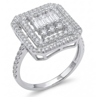 Esmeralda - Precious 10.5 carta White Topaz rhodium over .925 Sterling Silver Statement ring size 6 1/2
