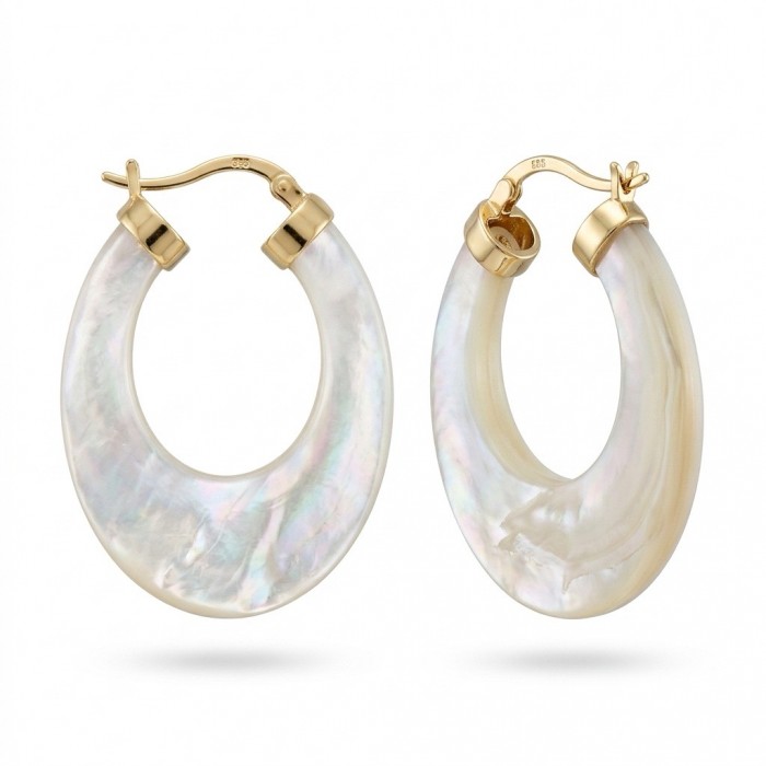 Sublime rainbow Blister Pearl 18K Gold over .925 Sterling Silver handcrafted Earrings