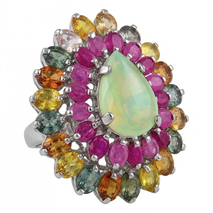Royal quality genuine Prehnite rhodium over .925 Sterling Silver handcrafted .925 Sterling Silver handcrafted ring s. 6 3/4