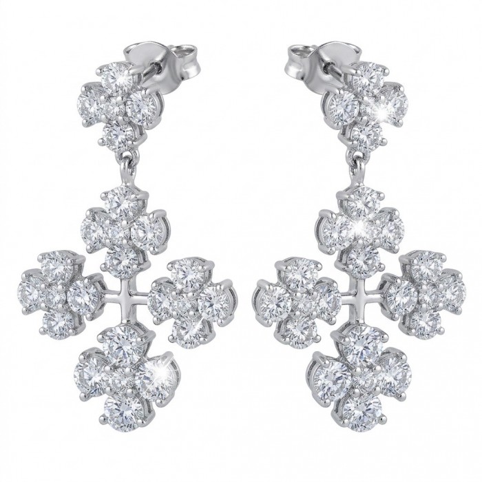 Celtic Cross Luxurious 10.5 carat Moissanite .925 Sterling Silver handmade Earrings