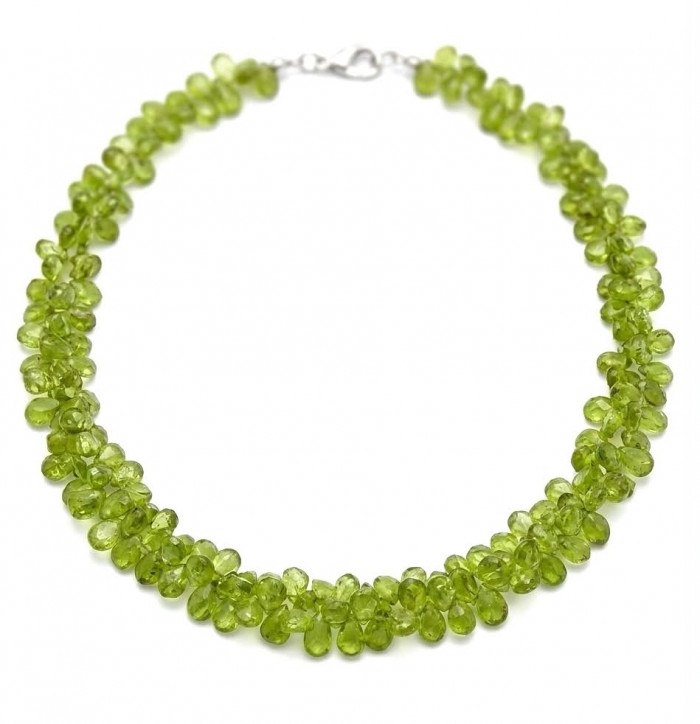 Melissa - Great Masterpiece 55.7 carat genuine Brazilian Peridot .925 Sterling Silver handmade Statement necklace