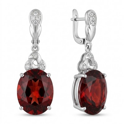 Magnificent Jewel 10.5 carat Ruby .925 Sterling Silver handcrafted incredible earrings