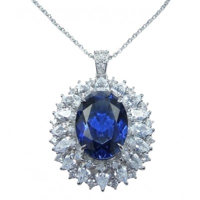Atlantica Natural 20.7 carat African Tanzanite .925 Sterling Silver handcrafted Necklace