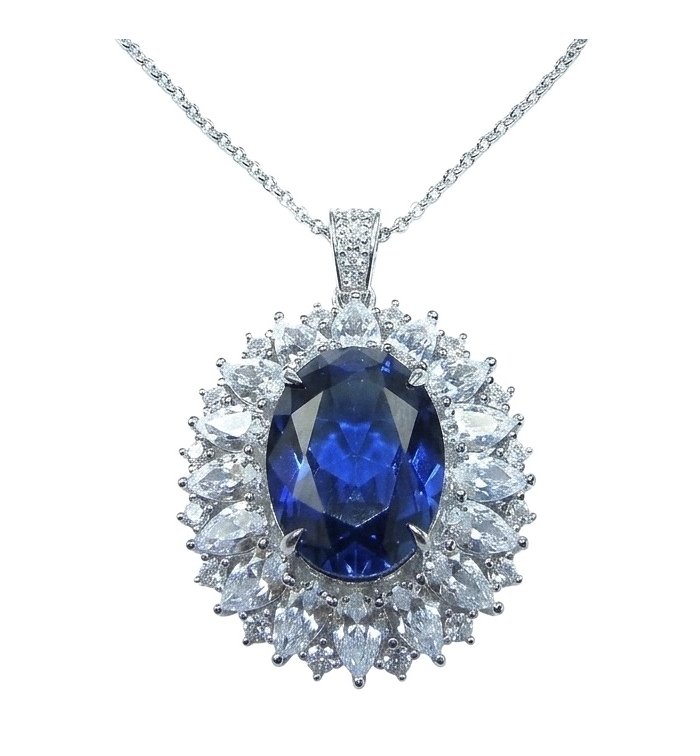 Atlantica Natural 20.7 carat African Tanzanite .925 Sterling Silver handcrafted Necklace - video