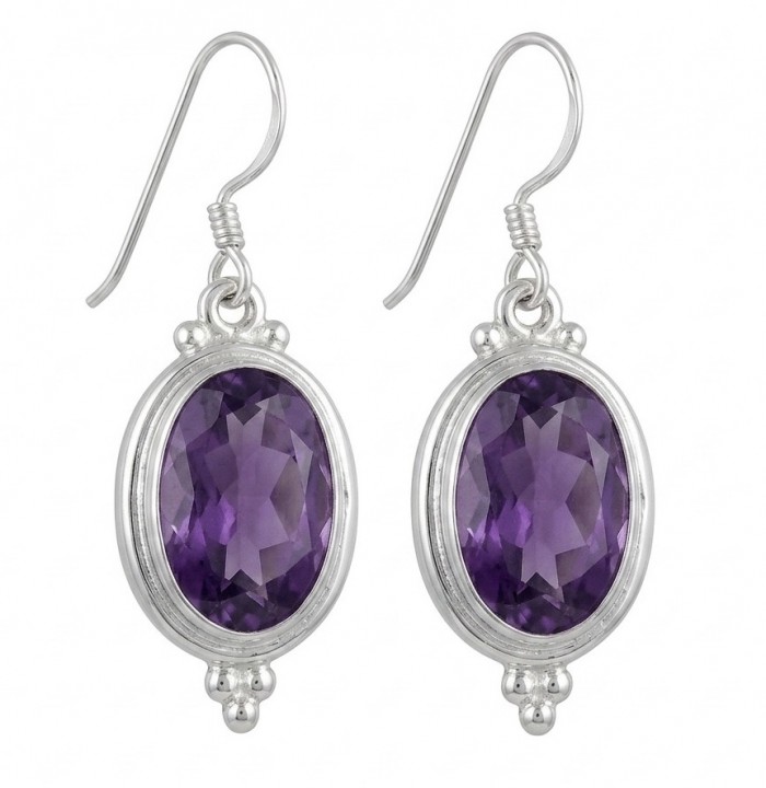 Lavender Beauty authentic 10.2 carat Amethyst .925 Sterling Silver handcrafted earrings
