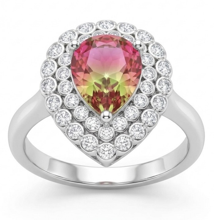 6.8 carat Brazilian Tourmaline .925 Sterling Silver Perfectly handcrafted Ring s. 7