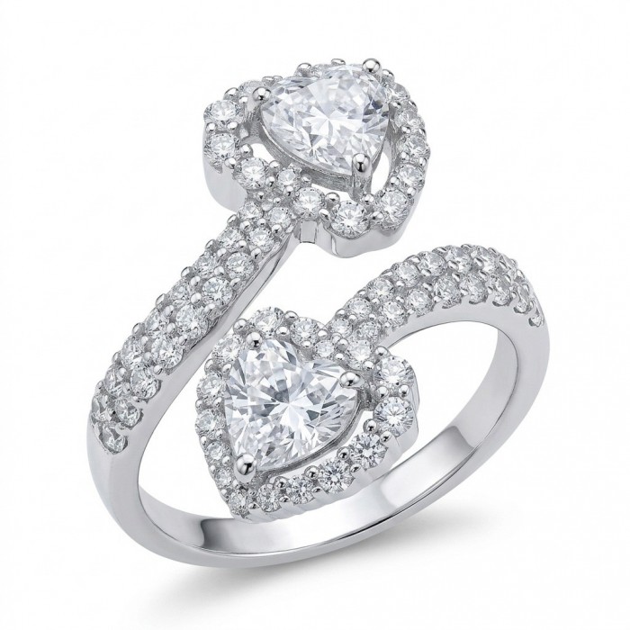 Endless Love Luxurious 4.5 carat White Topaz .925 Sterling Silver Solid Infinity ring size 7 3/4