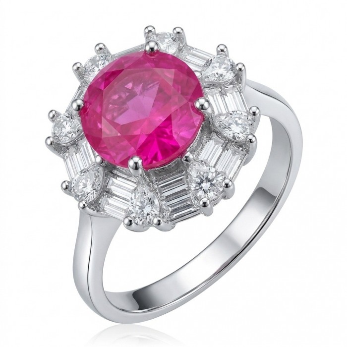 Art Deco - Emily 4.8 carat Brazilian Pink Topaz .925 Sterling Silver Handcrafted Statement Ring size 8