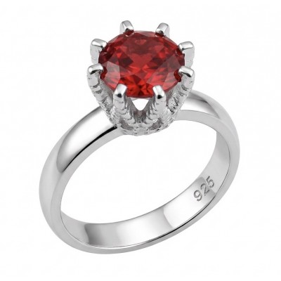 5.6 ctw Red Topaz .925 Sterling Silver handcrafted Statement Ring size 6