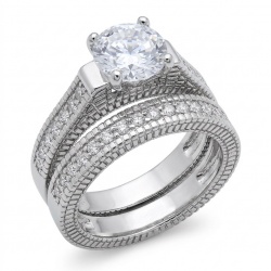 Aphrodite - 4.8 carat White Topaz Silver handcrafted stack up ring size 8