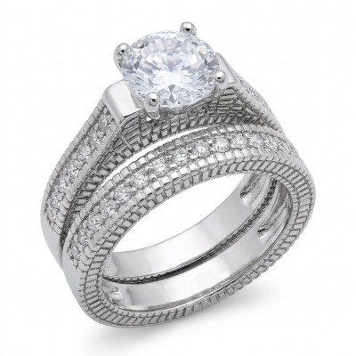 Aphrodite - 4.8 carat White Topaz Silver handcrafted stack up ring size 8