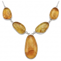 Rare!!! Dazzling 308.2 carat natural Golden Baltic Amber .925 Sterling Silver handcrafted necklace