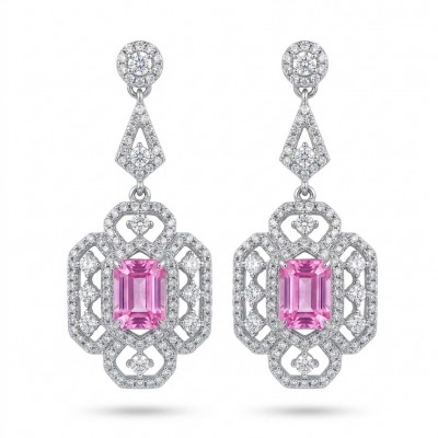 Isabella - Rare 5.9 carat Kunzite .925 Sterling Silver handcrafted Statement earrings
