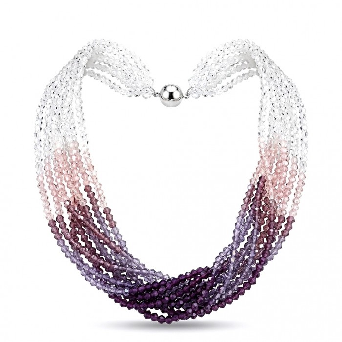 Purple CASCADE Authentic Mountain Crystal .925 Sterling Silver handmade Necklace