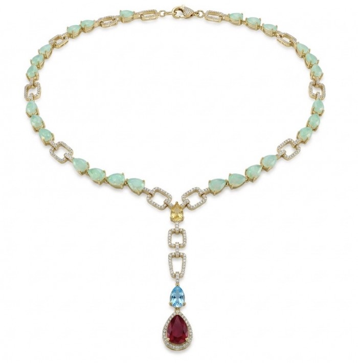 Flawless rare Chrysophrase 18K Gold over .925 Sterling Silver handcrafted necklace