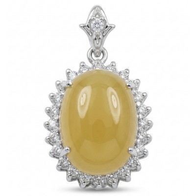 Golden Beauty 14.8 carat Brazilian yellow Tourmaline .925 Sterling Silver handmade Pendant