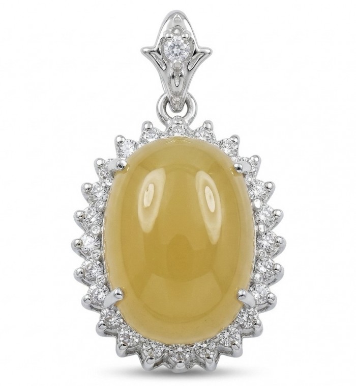 Golden Beauty 14.8 carat Brazilian yellow Tourmaline .925 Sterling Silver handmade Pendant