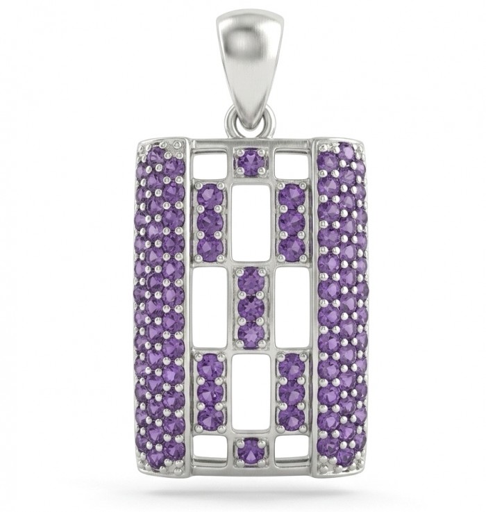 Sofia 14.5 carat Brazilian Amethyst .925 Sterling Silver handmade Pendant