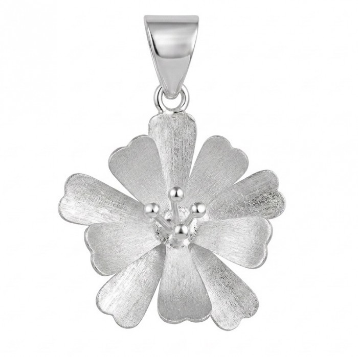 Silver Flower Design .925 Sterling Silver handmade Pendant