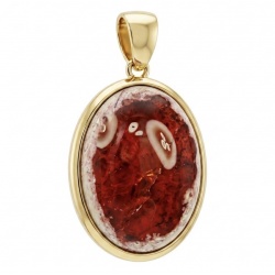 Inner Fire Natural 27.2 carat Mexican Fire Opal .925 Sterling Silver dipped in 18K Gold handmade Pendant