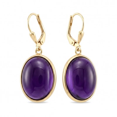 Lavender Beauty authentic 16.2 carat Amethyst 14K Gold over .925 Sterling Silver handcrafted earrings