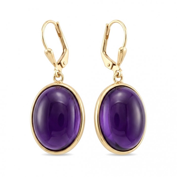 Lavender Beauty authentic 16.2 carat Amethyst 14K Gold over .925 Sterling Silver handcrafted earrings