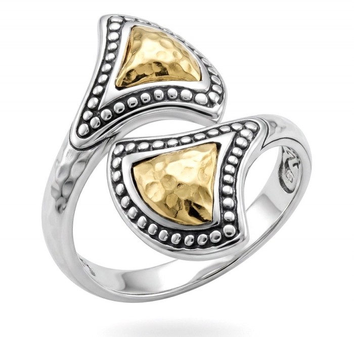 Precious Natural two tones .925 Sterling Silver Bali made ring size 9
