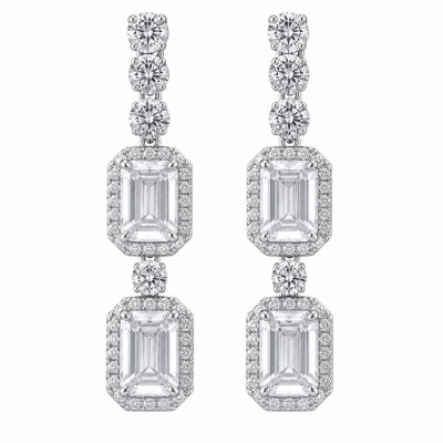 Mademoiselle 8.9 carat Moissanite .925 Sterling Silver Statement earrings