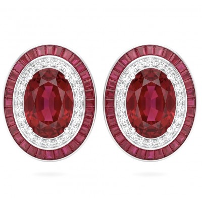 Precious - Art Deco 10.2 carat Ruby .925 Sterling Silver handmade earrings