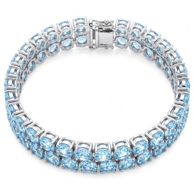 Tiffany - Magnificent 112.5 carat Swiss Blue Topaz .925 Sterling Silver handcrafted Heavy Bracelet