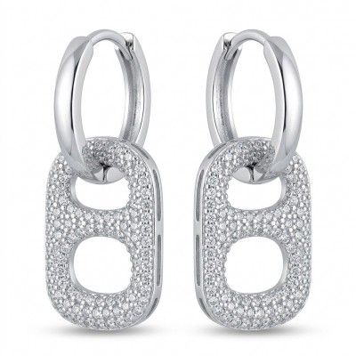 Precious Memories 2.5 carat pave White Topaz .925 Sterling Silver Handcrafted Statement earrings