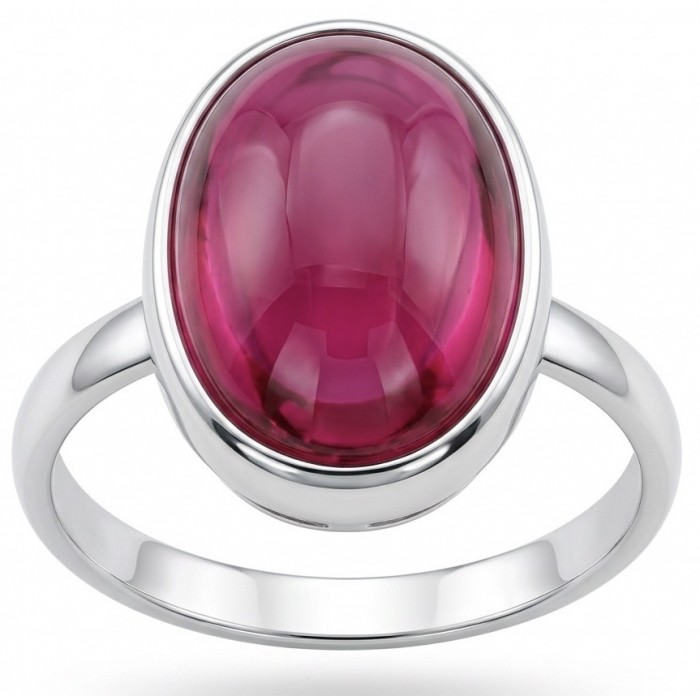 Bella Rosa Genuine 10.5 CARAT Star Ruby rhodium over .925 Sterling Silver Large Statement Ring size 10